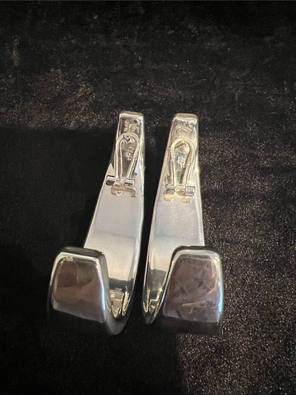 Polished Sterling Silver Hoop Earrings - Large - Picture 3 of 6